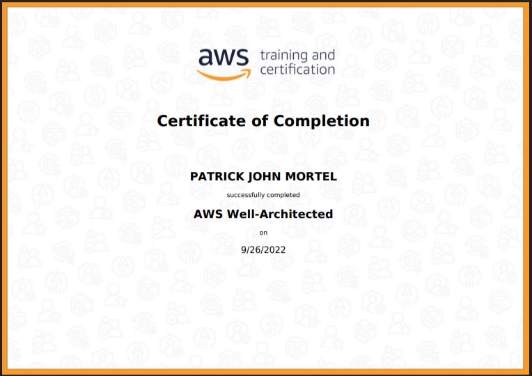 AWS Well Architected Certificate