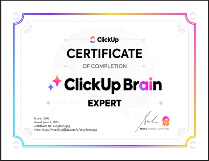 ClickUp AI Knowledge Certification
