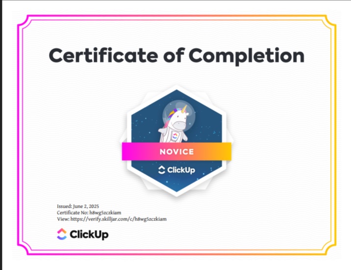 ClickUp Expert Certificate